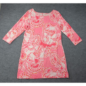 Lilly Pulitzer Marlowe Dress Womens XL Trunk In Love Pima Cotton Vacation Resort